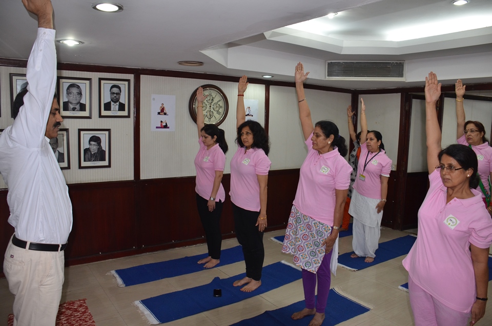 Practice of Common Yoga Protocol by employees of PPAC